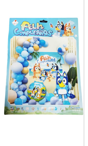 Kit De Globos Guirnalda Bluey Decoracion Fiesta Cumpleaños 