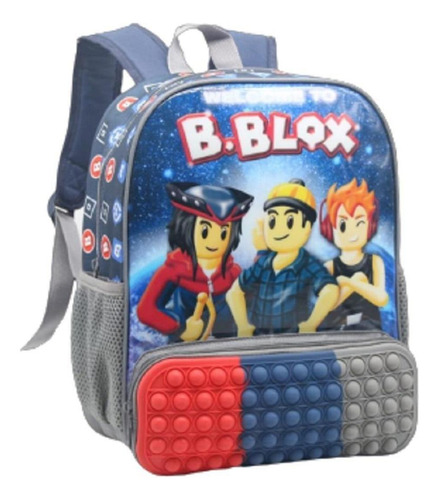 Mochila Costa Infantil Escolar Passeio Meninos B Blox Pop It