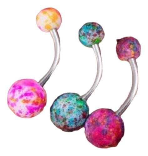 [nuevos] Combo X 3 Piercings Navel Ombligo Belly Tye Dye