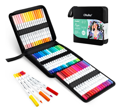 Marcadores Ohuhu Para Colorir À Base De Água, Compatíveis Co