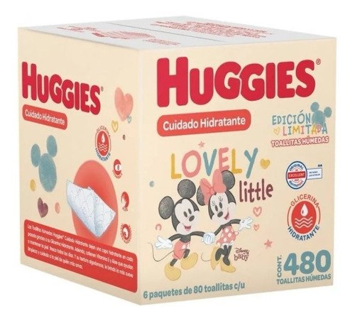 Toallitas Húmedas Huggies Cuidado Hidratante 6 Pk/80pz 480pz