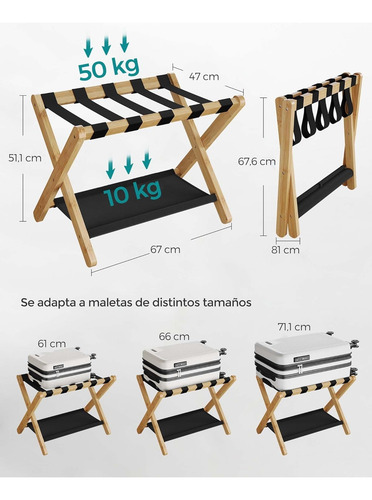 Practico Soporte Equipaje Plegable Base Mesita Estante Casa