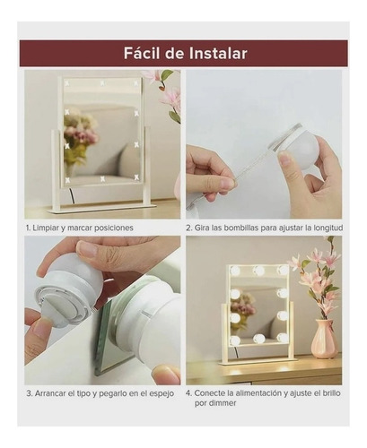 Imagem 7 de 10 de 10 Lâmpada Led Espelho Camarim Maquiagem Muda A Cor Liga Usb