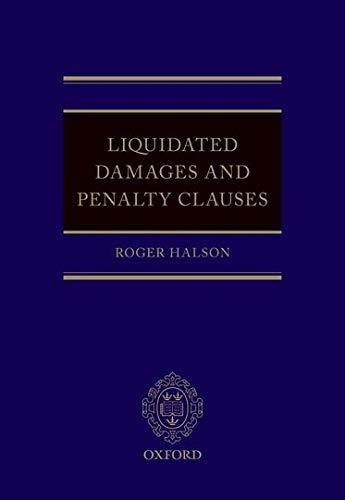 Liquidated Damages And Penalty Clauses, De Roger Halson. Editorial Oxford University Press, Tapa Dura En Inglés