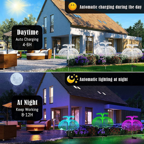 Luces Solares De Medusas Que Cambian De Color Paquete De 2 L
