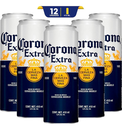 Cerveza Corona Extra Lata 410 Ml - 12 Pack