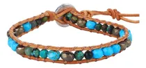 Comprar Kelitch Pulseras De Cuentas De Turquesa Pulseras De Cuero A