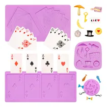 Comprar Moldes De Póker Para Fondant, Molde De Silicona Para Sombrer
