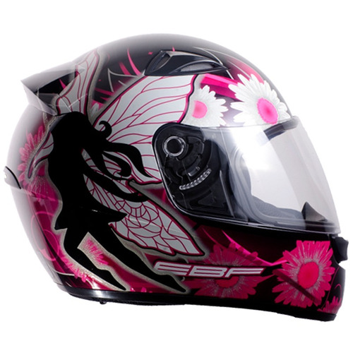 Capacete Esportivo Ebf Feminino Eox Fada Preto Viseira