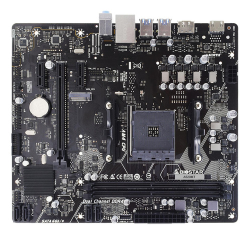 Tarjeta Madre Biostar A520mt Am4 2x Ddr4 M.2 Usb-c Micro Atx