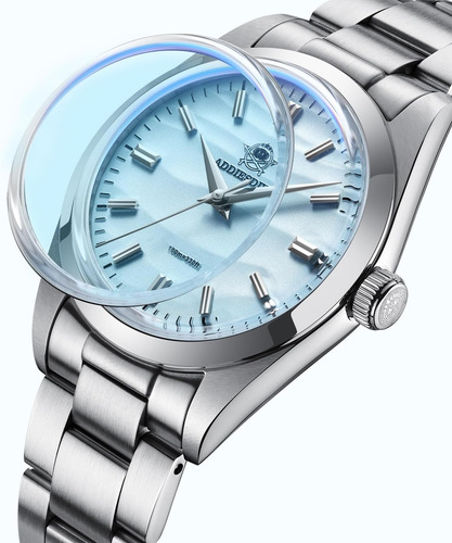 Addiesdive Reloj De Pulsera De Cuarzo Azul De 36 Mm Para Hom