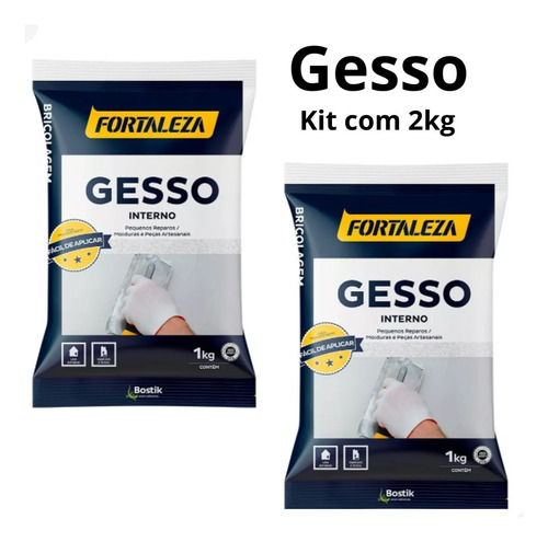 2kg Gesso Em Pó Branco Secagem Rápida Artesanato Reparos - Fortaleza