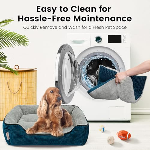 Cama Rectangular Lavable Con Cojín Extraíble Para Mascotas