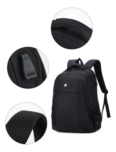 Imagen 3 de 8 de Mochila Ejecutiva Laptop Notebook Impermeable Multiuso+ Usb