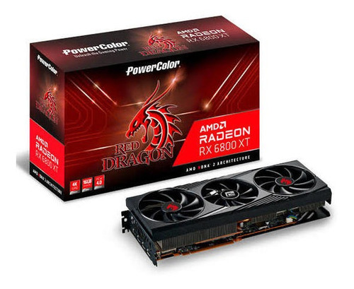 Imagem 1 de 4 de Placa De Vídeo Amd Powercolor Red Dragon Radeon 6800xt 16gb 