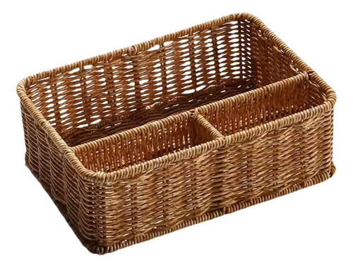Cesta De Almacenamiento Con 3 Compartimentos, 22x18x8cm
