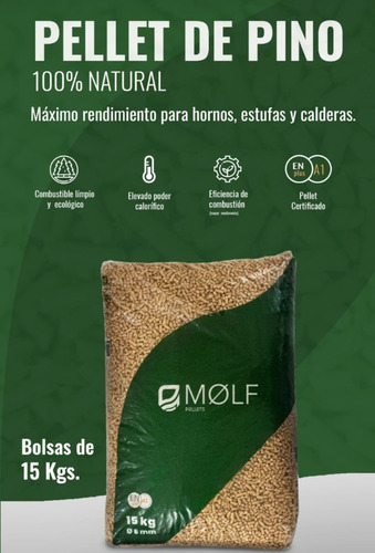Pellets De Pino Premium 15 Kilos Certificacion En Plus A1