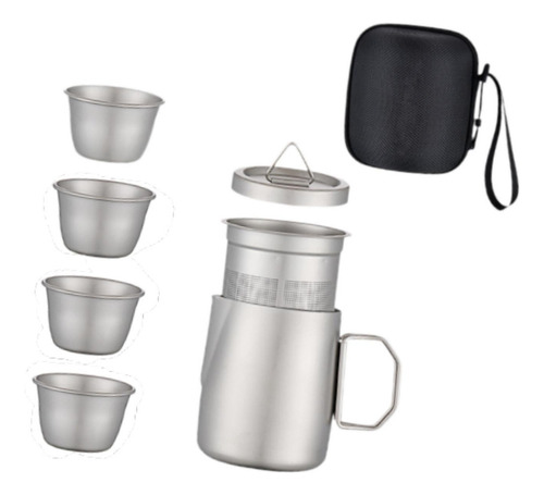 Juego De Té De Titanio Regalo De Tetera De Viaje Con Bolsa.