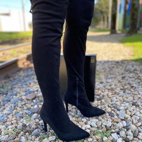 Botas Bucanera Vizzano Elastizada Cuero Gamuza Taco Aguja