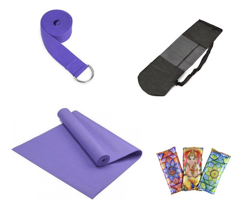 Set Colchoneta Mat Yoga Pilates + Bolso + Cinto  + Ocular