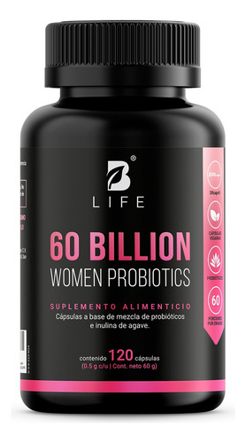 60 Billones De Probióticos Para Mujer 120 Caps. B Life Sabor Sin Sabor