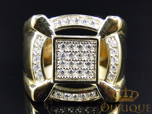 Anel Masculino Ouro 18k 750 Com Diamantes Poder