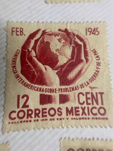 Sello Postal Mexico 1945 Guerra