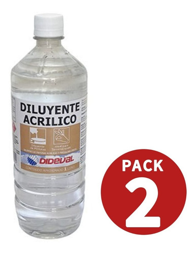 Diluyente Acrilico Dideval 1 Litro Pack 2 Unidades