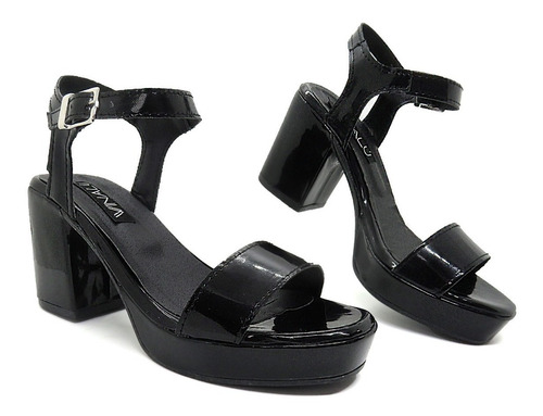 Imagen 3 de 5 de Sandalias Mujer Zapato De Vestir Taco Ancho Dama Fiesta Moda