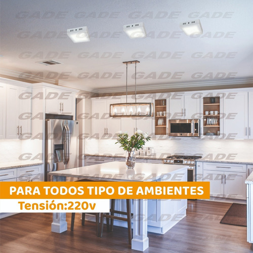 Imagen 5 de 8 de Plafon Aplicar Led 12w Cuadrado Luz Fria Jieli