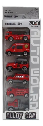 Set De Autos 6 Unidades Rojo Xry