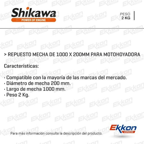 Repuesto Mecha Para Motohoyadora A Explosión 1000 X 200 Mm