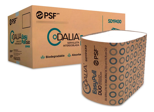 6 Cajas De Servilleta Interdoblada Dalia 250 Pzs