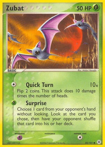 Cartas Pokemon Zubat 83/101 Ex Hidden Legends Hl (Usado)