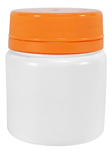 Pote Plástico Para Cápsulas 50ml C/ Tampa Lacre (20 Peças) Sabor Laranja