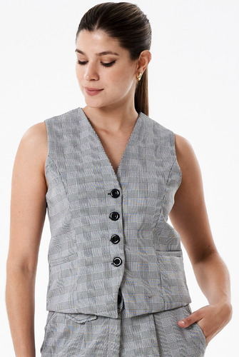 Saco Blazer + Chaleco Mujer Mochi Cuadrille Gales