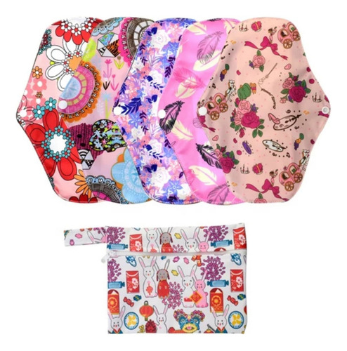 Set 5 Toallas Femeninas Ecológicas/bambú Medianas 25.5*18cm
