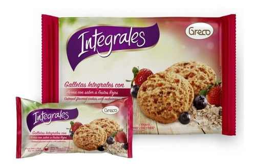 Galletas Integrales Avena & Frutos Rojos - Bolsa X 6 Paq