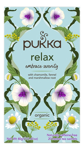 Té Infusión Pukka Relax Manzanilla Jengibre - 20 Bolsitas
