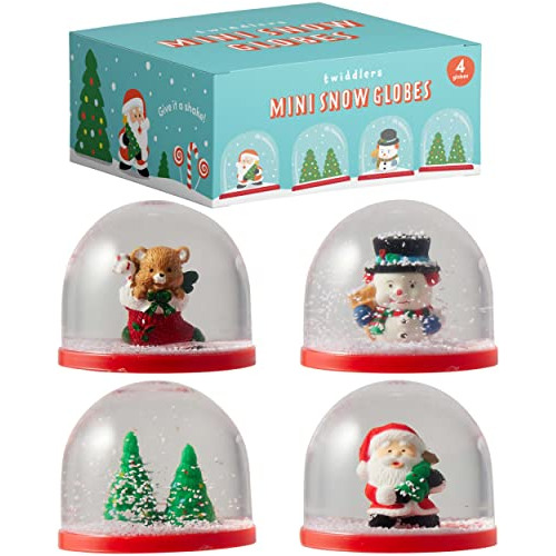 4 Mini Globos De Nieve De Invierno Y Navidad Niños - R...