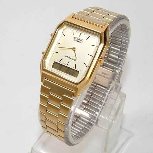 Relógio Casio Retrô Analógico Digital Aq-230ga-9dmq Dourado