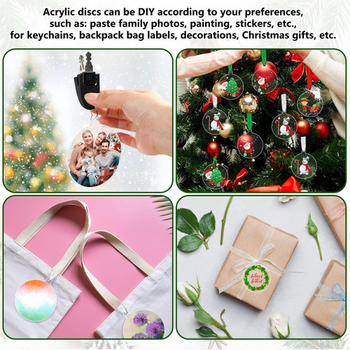 Adornos Acrílicos De Navidad De Macarrie 100 Pcs En Blanco A
