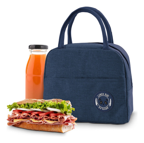 Caja De 15 Loncheras Térmicas Premium Bolsa Lunch Frío/calor Azul Oscuro Color