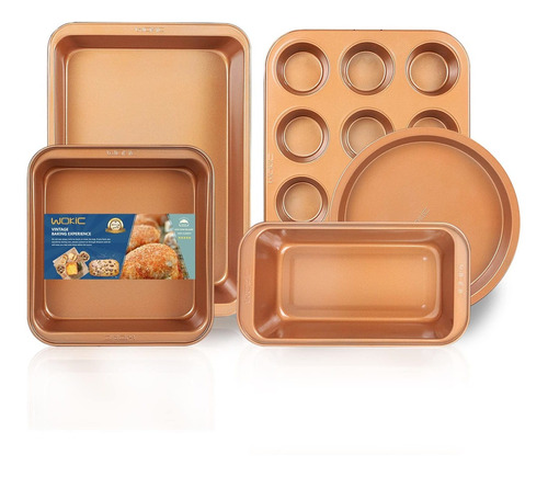 Wokic Juego 5 Utensilio Hornear Antiadherene Sarten Mold