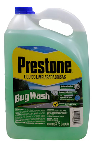 Prestone Bug Wash Líquido Limpiaparabrisas 3.78 L (1 Galón)
