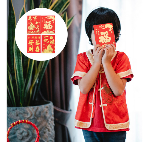 Cartera Con Sobre Rojo De Año Nuevo De Hong, 160 Unidades