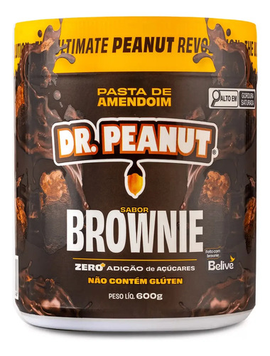 Pasta de Amendoim com Whey Protein 600g Dr. Peanut Sabor Bueníssimo Sem Glúten