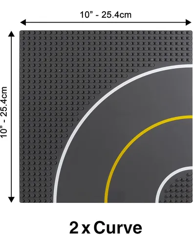 Base De Construcción 8 Pzas Con Diseño De Carretera Gris