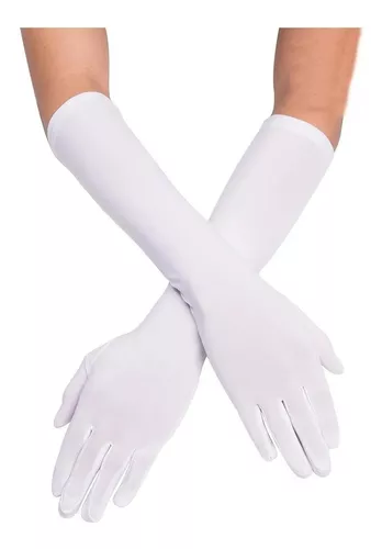 Guantes blancos para niño de tela elástica de unos 17 cm de largo en