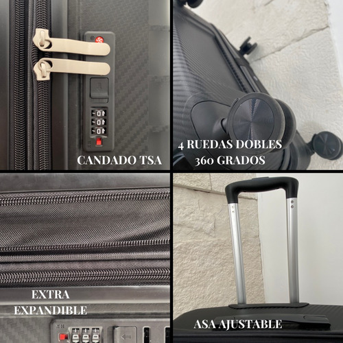 Juego De Maletas De Viaje Tio Travel Tech Carry On + Mediana